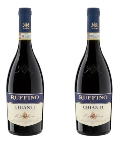 Vinho Itáliano Tinto Seco Ruffino Chianti Docg 750ml, 2 Un