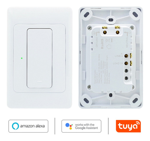 Interruptor Simple Inteligente Wifi - 1 Canal Sin Neutro Negro