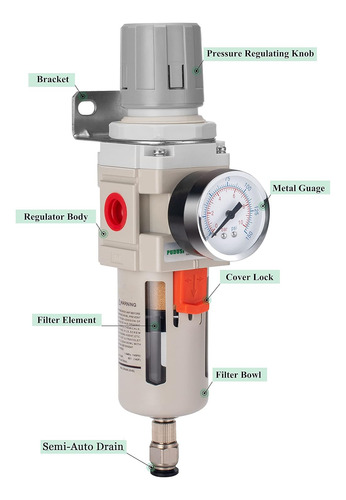 1/2 Pulgada Npt Filtro De Aire Comprimido Combo, Compre...