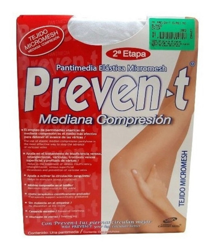 3 Pantimedias Prevent Color/blanco Compresion Media Varices