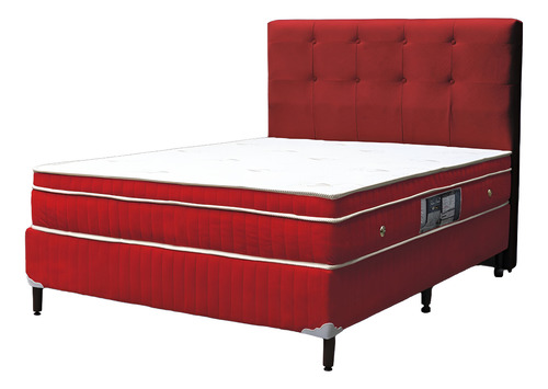 Cama Box Viúva (1,20x1,88m) D45 Firme Magnético Cor Vermelho