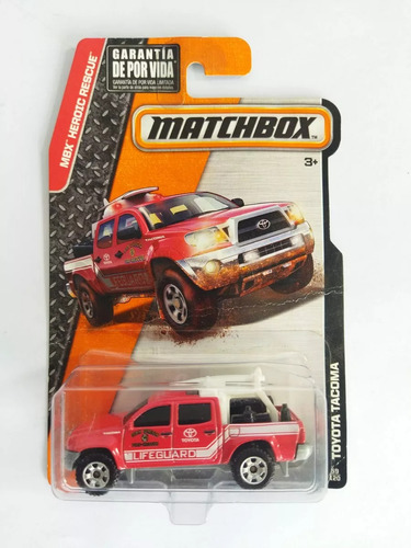 Matchbox Camioneta Toyota Tacoma Rojo Blanco Metal Cars Toy