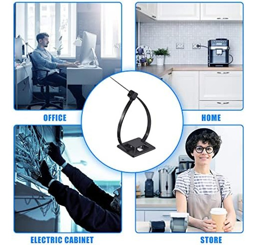 Paquete De 100 Soportes De Bridas Con Bridas Para Cables, De