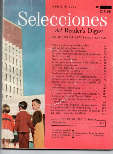 Selecciones Del Reader´s Digest Nº125 Abril 1951