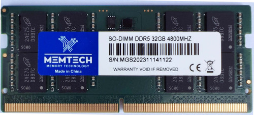 Memória 32gb Ddr5 4800mhz Memtech Mi32g56c46s5 Sodimm