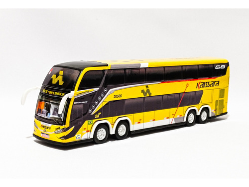 Miniatura Ônibus Kaíssara Modelo G8 Double Decker 4 Eixos