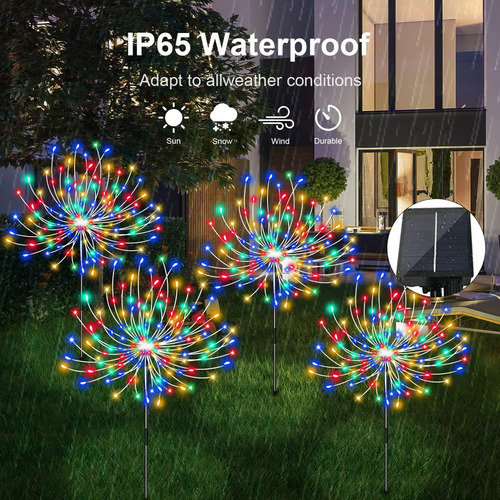 Guirnalda De Fuegos Artificiales Led Solares A Prueba De Agu