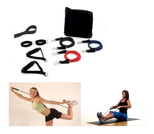 3 Bandas Entrenamiento Accesorios 12 Musculos + Bolso