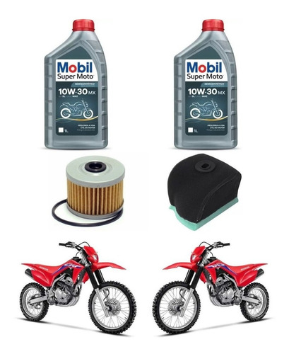 Kit Revisao Oleo Filtro Ar Oleo Mobil Honda Crf250f Crf 250f