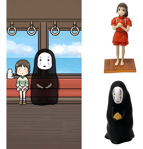 Kit Viagem De Chihiro E Kaonashi Action Figure Boneca Anime