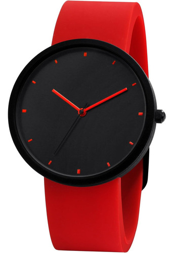 Reloj De Pulsera Para Hombre, Color Rojo, De Silicona, Color