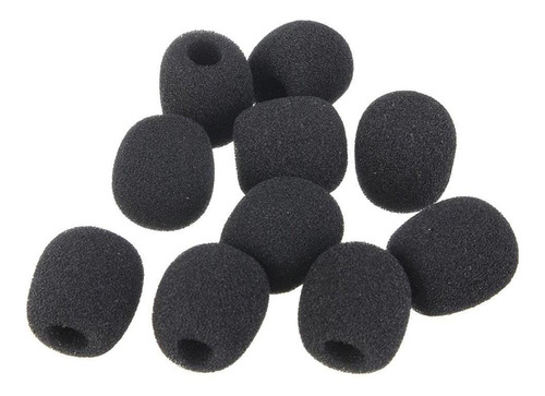 10pcs Negro Cubiertas De Espuma Antiviento Para Micrófono