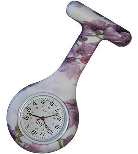 Purple Posy Con Dibujos Enfermeras Solapa Reloj Silicona Con