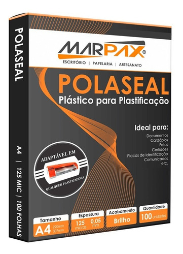 Polaseal Plástico Para Plastificação A4 220x307x0,05mm 100un