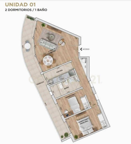 Apartamento 2 Dormitorios En El Prado Unidad 101