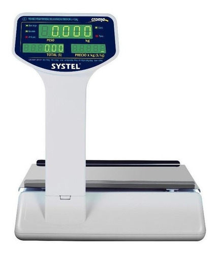 Imagen 4 de 9 de Balanza Comercial Digital Systel Croma 31kg Con Mástil