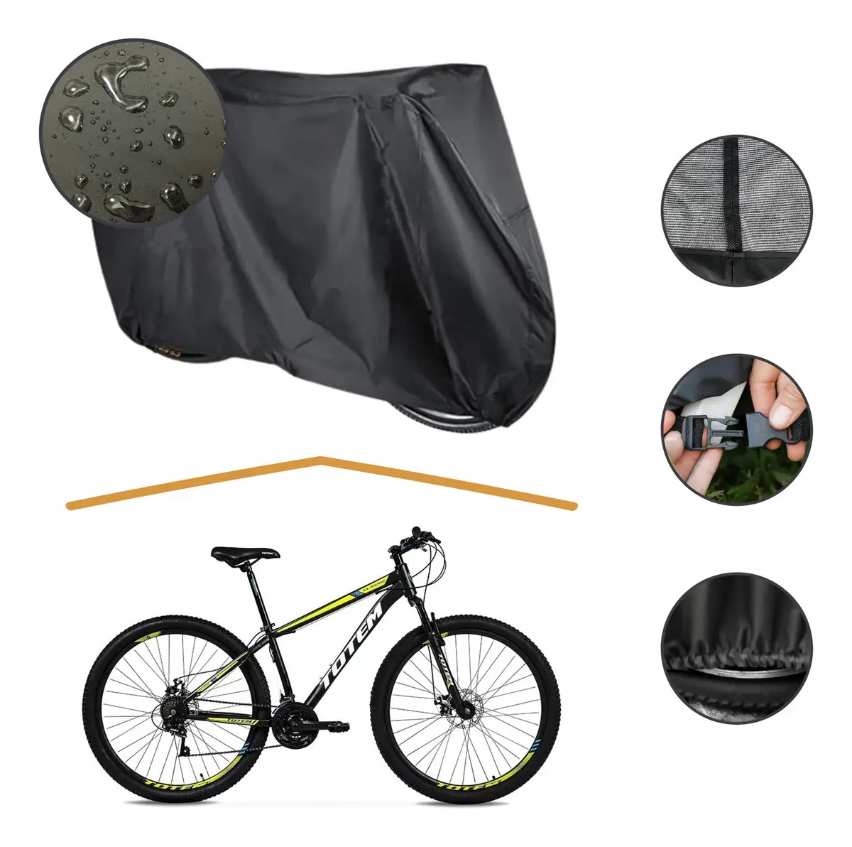 Funda Cubre Bicicleta R29 Lona Gruesa Bici Impermeable ! Color Negro
