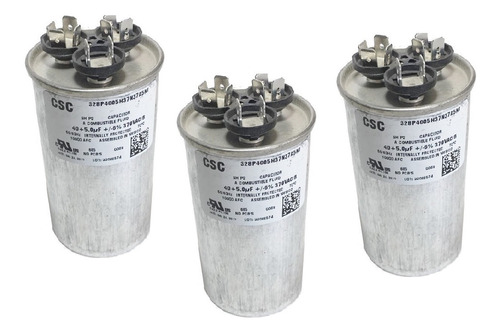 Capacitor Dual 40+5 Uf 370 V Para Minisplit (3 Piezas)