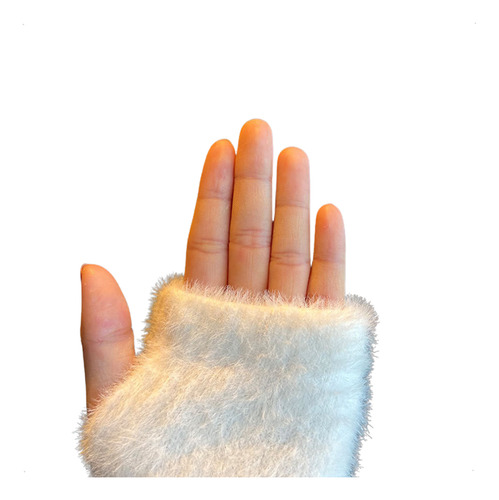 Guantes Invierno Mujer Mitones Sin Dedos Abrigados Elasticos