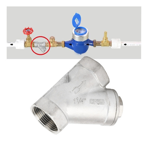 Para Filtro Tipo Y Rosca Dn32 11/4 Pulgadas Acero