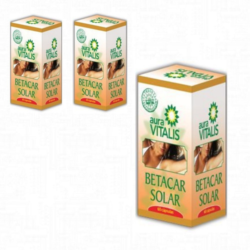 Betacar Solar 3 Frascos 60 Caps C/u Vitamina E Propoleo A.v