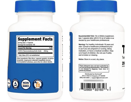 Original, Tudca, 250mg, 60 Cap (acido Tauronesodeoxicolico)