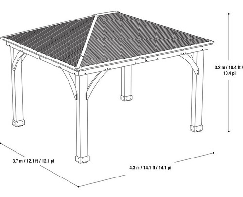 Pergola De Madera Para Jardin Importada 4.2 X 3.6 Msi