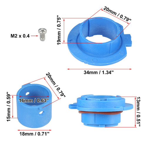 2 Zócalo De Bombillas Faros Led H7 Universal Azul Auto