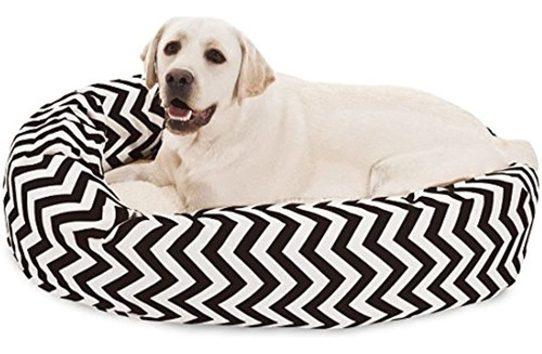 Cama De Bagel Sherpa Chevron Mascota Majestuosa