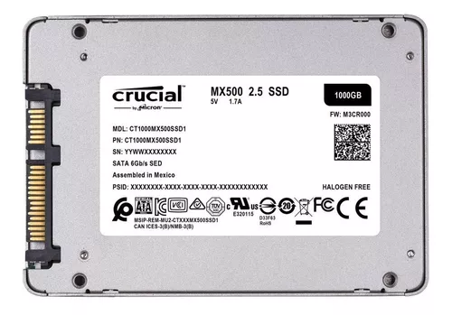 Imagem 3 de 3 de Hd Ssd Crucial 1tb Mx500 25  7mm Sata 6gbs Ct1000mx500ssd1