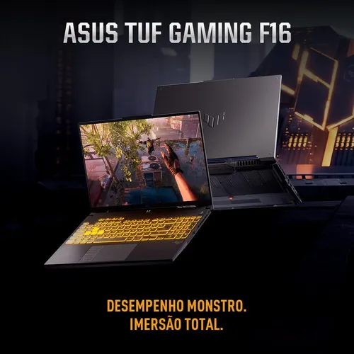 Notebook ASUS TUF Gaming F16 Core i7 NVIDIA RTX™ 4050 8GB Ram 512GB SSD KeepOS Linux Tela 16" FHD+ Mecha Gray - FX607VU-RL008