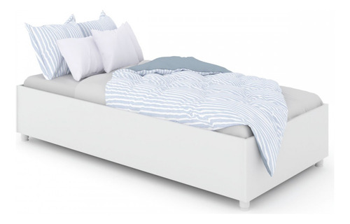 Cama Box De Solteiro Malta Branco - Panorama Móveis