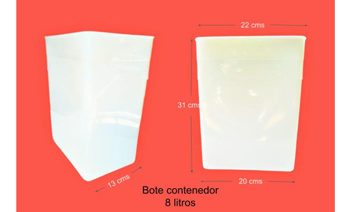 Botes Contenedores Grado Alimenticio 8 Lts C/tapa Pqt 12 Pzs Blanco