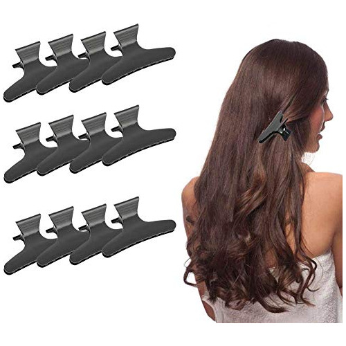 12pcs / Set Mariposa Negra Con Pinza Para El Cabello, Acceso