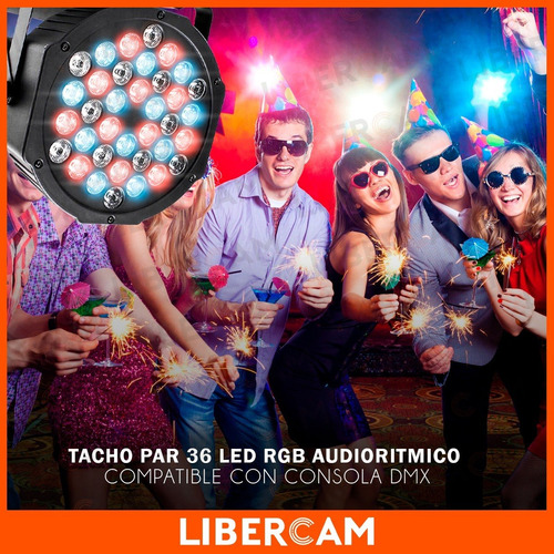 Luz Proton Par 36 Luces Dj Audioritmica Dmx Iluminacion Led