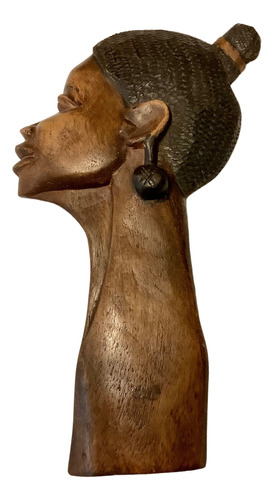 Mujer Africana De Madera Tallada. Artesanía Origen Zimbabwe