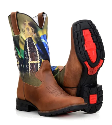 Bota Country Masculina Texana Padroeira Brasil Cowboy Pe o