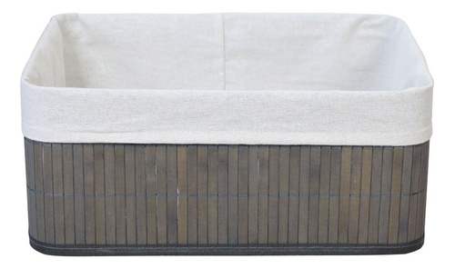 Imagen 4 de 10 de Cesto Plegable De Bambú 33 Cm × 23cm×14 Cm Gris Vonne Org119