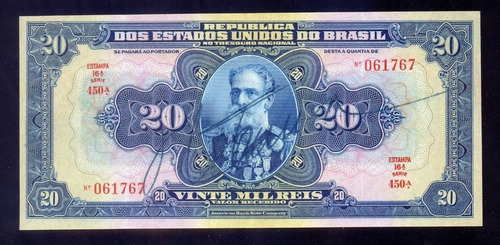 Rc1482a R119d 20 Mil Réis Tesouro Nacional Sob+++ Promoção