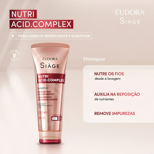 Kit 4 Nutri Acid Complex Shampoo Condicionador Máscara Óleo