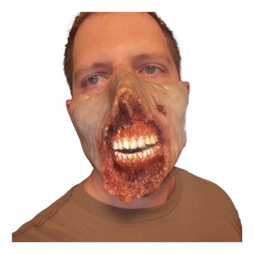 Horrible Media Cara Quemada Con La Boca Abierta En Halloween