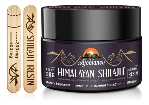 Suplemento Ajoblanco Shilajit Pure Himalayan Organic 30g