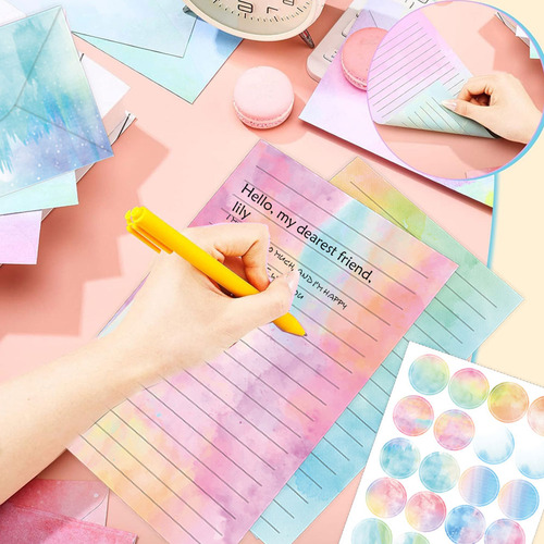 Juego De Sobres De Acuarela Con Decoración Retro Y Papelería