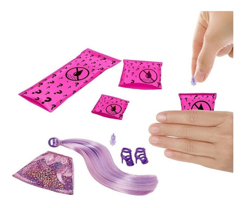Imagem 5 de 10 de Barbie Fashionista Color Reveal Glitter Gwc55 Mattel