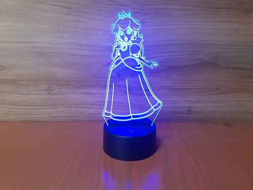 Lámpara Led Peaches Mario Bros De Acrilico 3d Personalizada