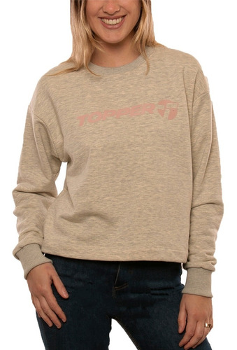 Topper Buzo Lifestyle Mujer Crew Comfy W Gri-ama Ras