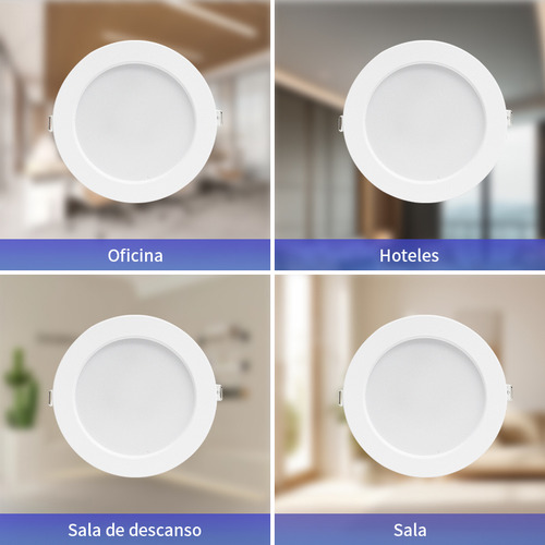 Jwj 15pcs 9w Lámpara Led Redonda Empotrable Luz Blanca