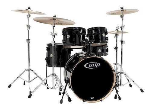 Batería Pdp Concept Maple 5 Cuerpos Bombo 22'' Pdcm2215 Color Pearlescent Black