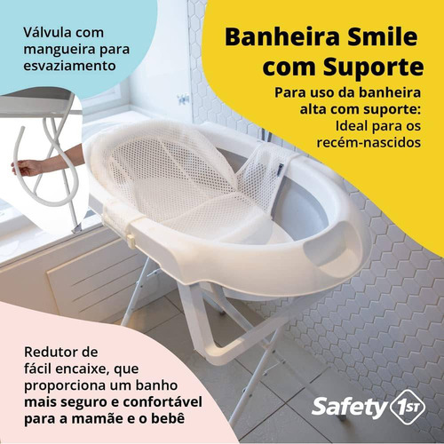 Banheira De Bebê Com Suporte Portátil Smile Green Safety 1st