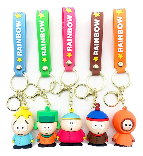 5pcs South Park Llavero Colgante Figura Juguete Decoración